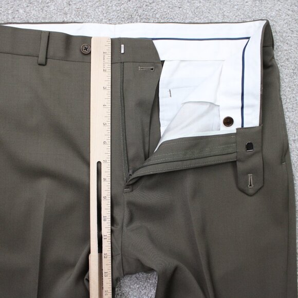 Brooks Brothers 1818 Dress Pants Mens 36x32 Beige Madison 100% Wool Flat Front - Picture 8 of 12